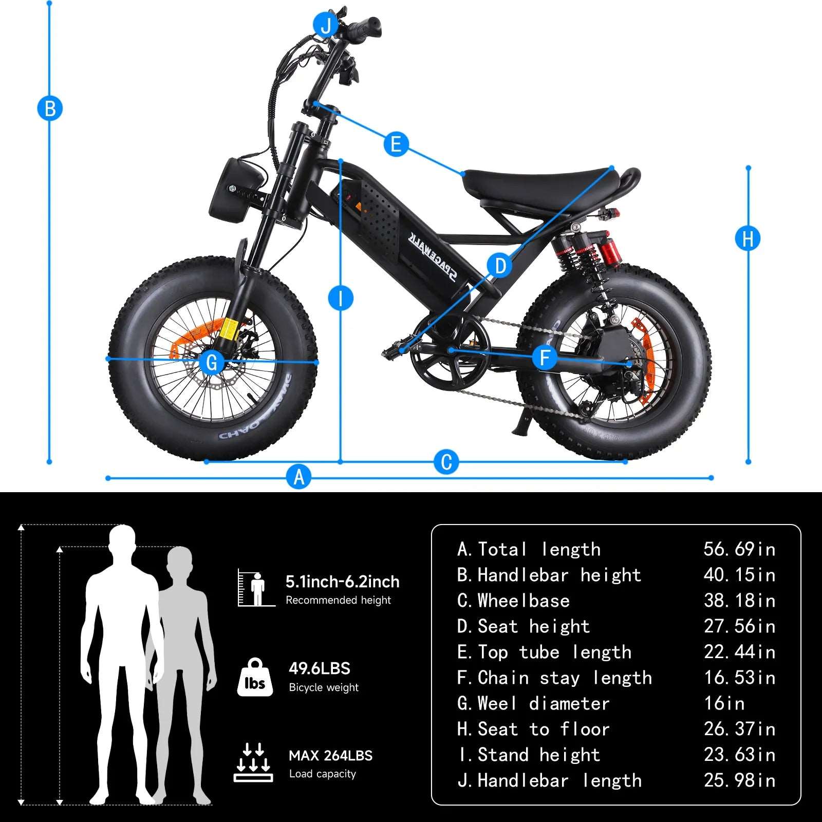 SpaceWalk M6 Electric Bike ‎for Teens